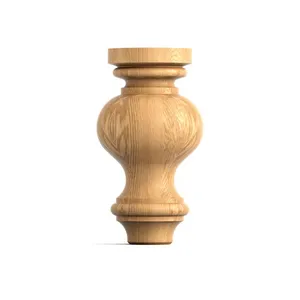 Round furniture legs wooden Midcentury style (1 PC)
